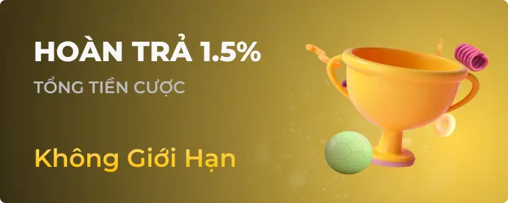Hoàn trả 1.5% không giới hạn tại h888