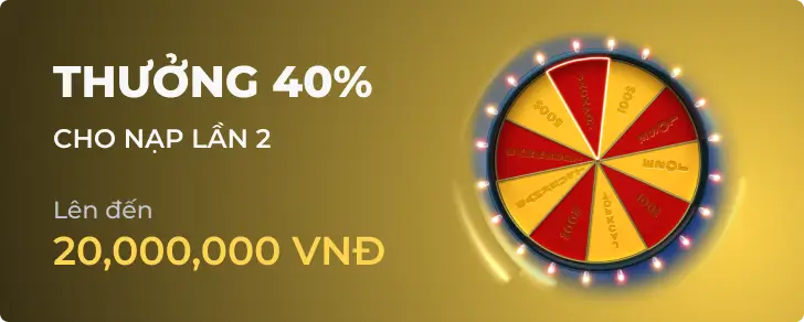 Thưởng 40% nạp lại mỗi ngày tại h888
